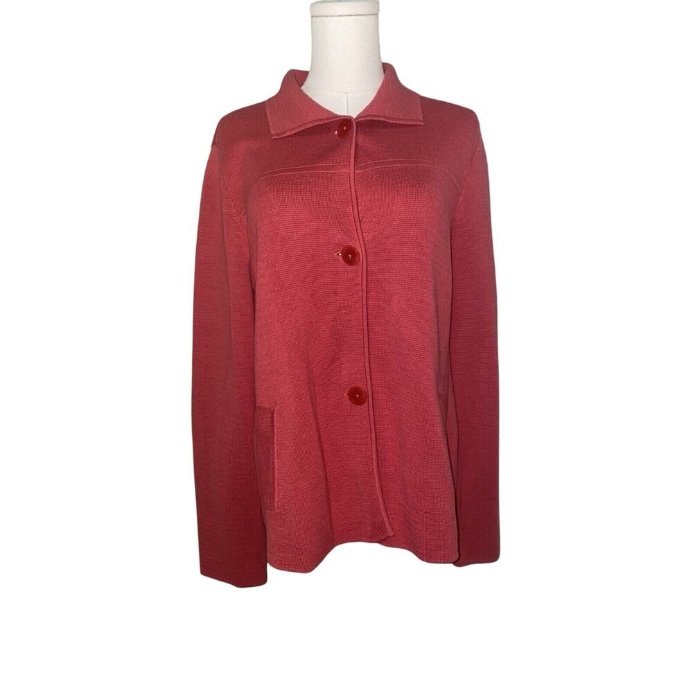 TALBOTS Women's Pink Cotton Blend Blazer Jacket Size L